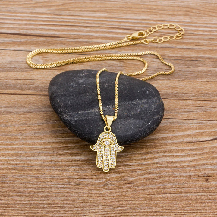 Hamsa Zirconia Necklace