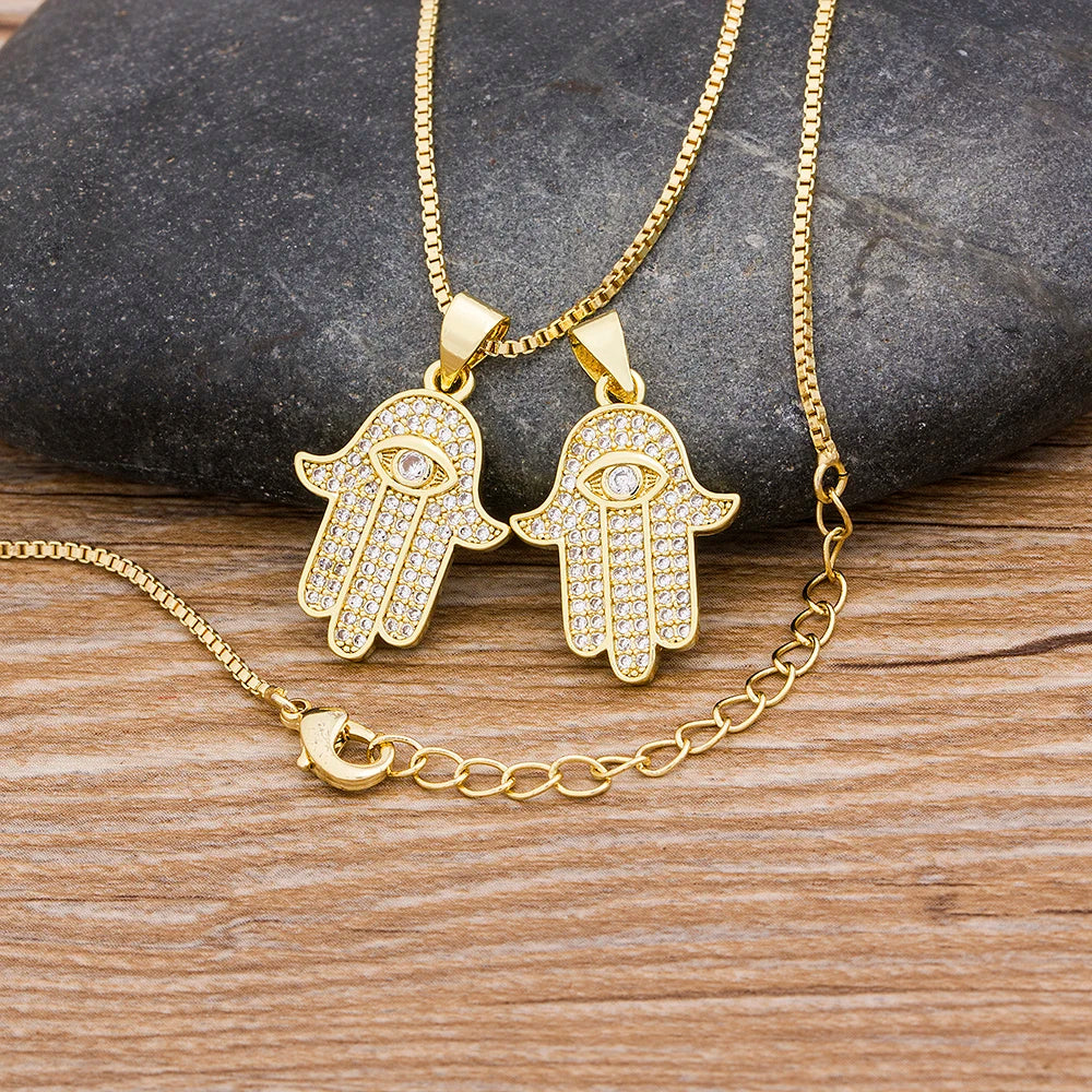 Hamsa Zirconia Necklace