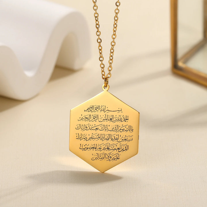 Surat Al-Fatiha Pendant Necklace