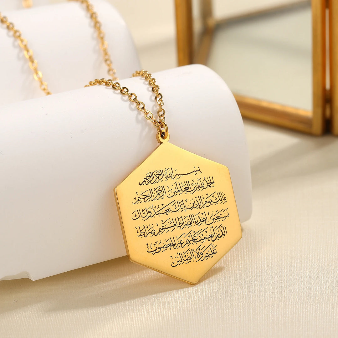 Surat Al-Fatiha Pendant Necklace