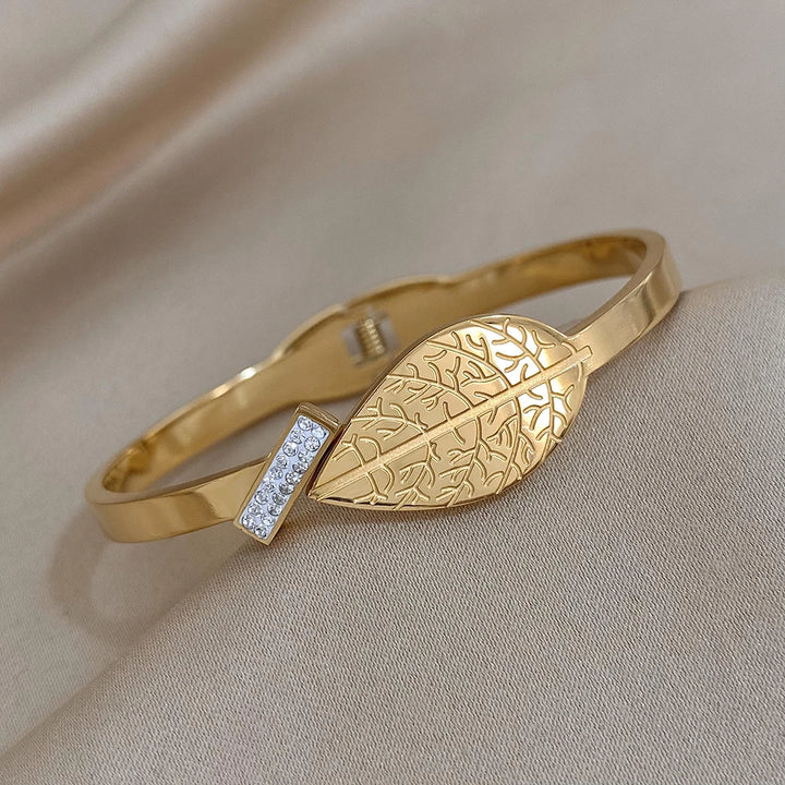 Nadia Leaf Bangle Bracelet