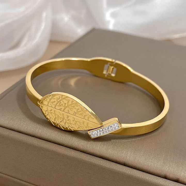 Nadia Leaf Bangle Bracelet