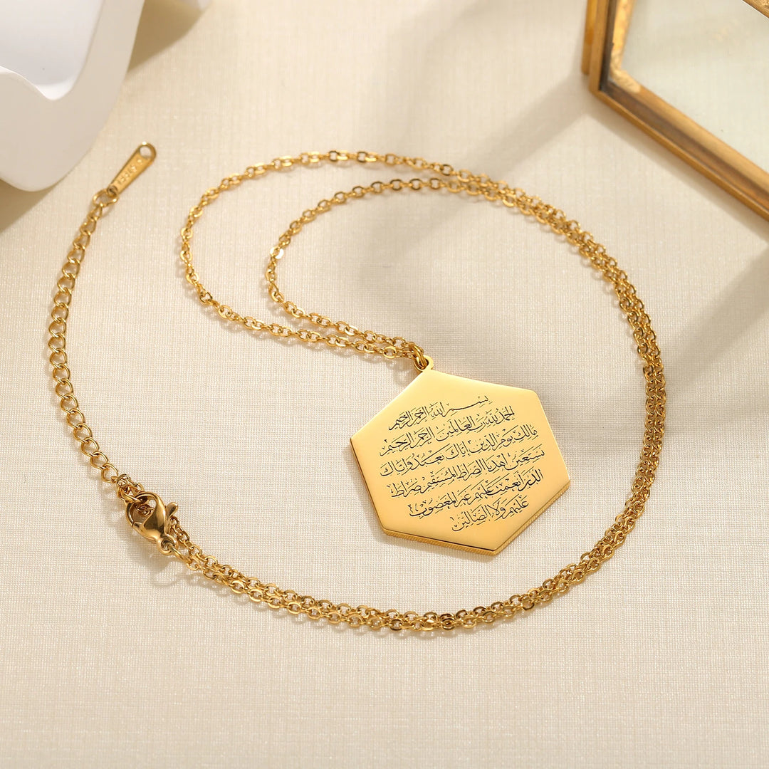 Surat Al-Fatiha Pendant Necklace